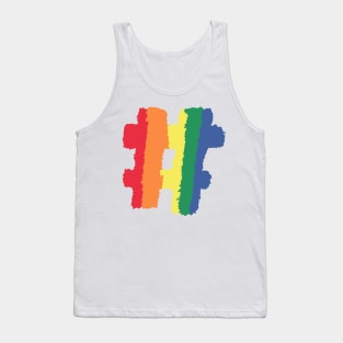 Colorful Rainbow Color Hashtag # LGBT LGBTQ Sign Tank Top